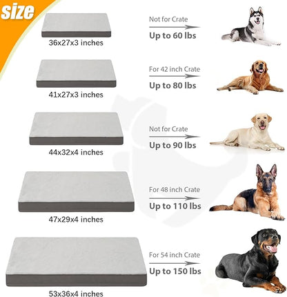 KSIIA Orthopedic Dog Bed Dog Crate Bed Waterproof Dog beds for Extra Large Dogs Deluxe Plush Washable Dog Bed with Egg Crate Foam & Removable Cover 47 x 29 Inch,