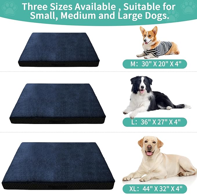 COSHNIBI Dog Bed Covers Replacement Washable, 30Lx20Wx4H Inch Waterproof Dog Bed Covers Soft Plush Replacement with Zipper, Removable Cover & Anti-Slip Bottom for for Dog/Cat, Cover Only