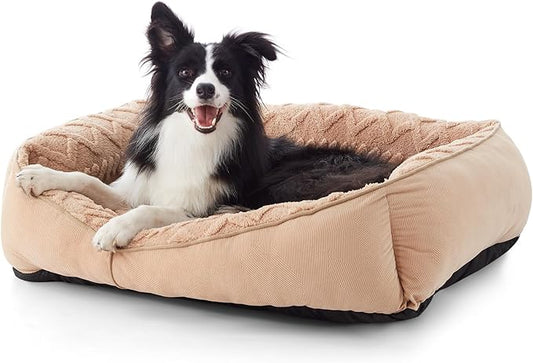 GASUR Rectangle Dog Bed for Large Dogs (35"x 25"x 9"), Black)