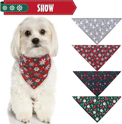 SCENEREAL Christmas Dog Bandana 4 Pack