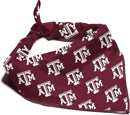 NCAA Officially Licensed Bandana for Dogs and Cats | Fits Pets Great Gift Idea | Easy-to-Tie (Small, Texas A&M Aggies)