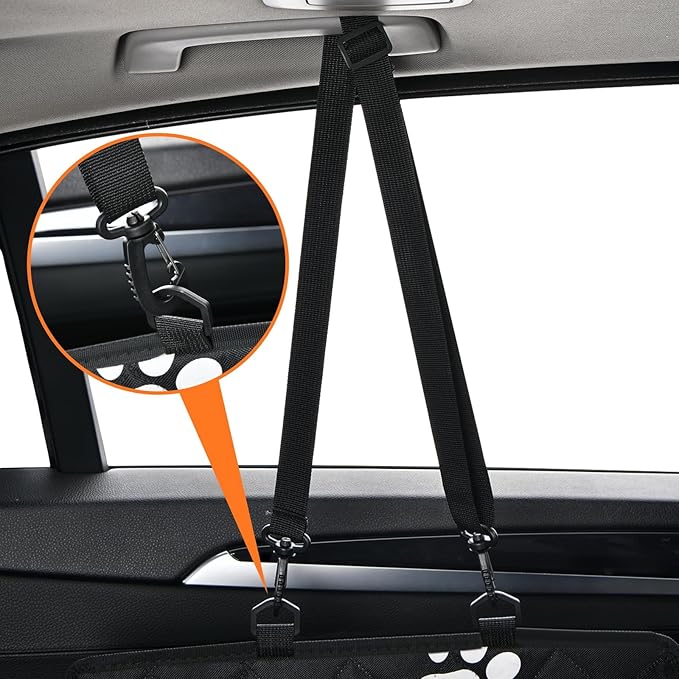 Dog Car Seat Cover for Back Seat Pet Cover for Dogs Waterproof Dog Hammock for Car 600D Heavy Duty Non Slip Scratch Proof Backseat Cover for Dogs in Car