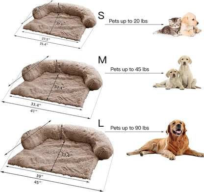 Calming Dog Bed Fluffy Plush Dog Mat for Furniture Protector with Removable Washable Cover for Large Medium Small Dogs and Cats (Small(35x31x5)