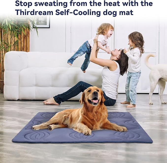 Iced 2.0 Dog Self-Cooling Mat for Large Dog 48"x28", Washable