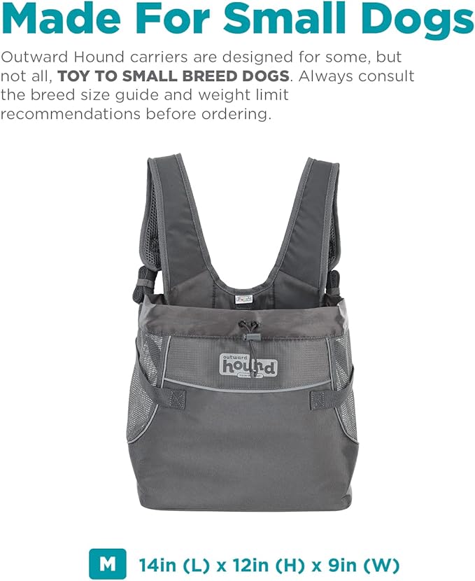 Outward Hound PupPak Dog Front Carrier, Medium, Grey