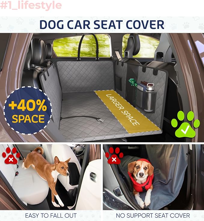 Katziela Back Seat Extender for Dogs-Large Space 2 Foams 425Lbs