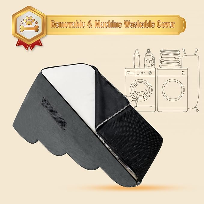 PAWSCART Dog Stairs for Small Dogs 19.6” H 30D Material 4-Step Dog