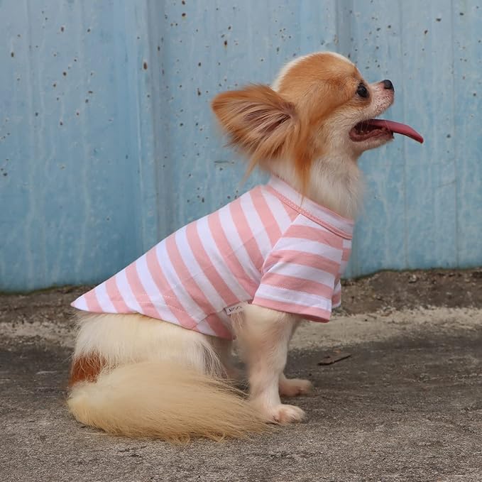 LOPHIPETS 100% Breathable Cotton Striped Dog Tee Shirt