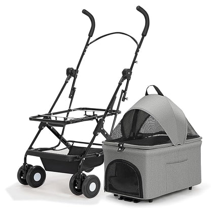 3 in 1 Dog Stroller 4 Wheels Folding