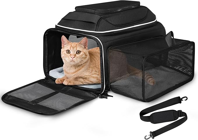 Petskd Top and Side Expandable Pet Carrier 17x12x8.5 Inches JetBlue Frontier Spirit Airline Approved