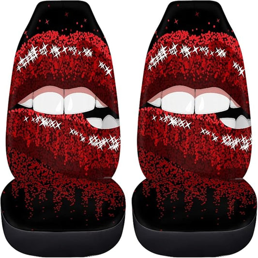 UNICEU Womens Red Sequined Bling Lips Car Seat 2 Automotive