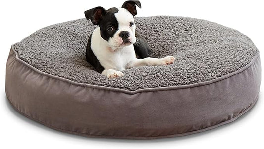 Happy Hounds Scout Deluxe Round Pillow Style Sherpa Dog Bed (30 x 30 in.),