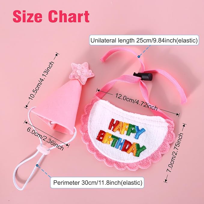 Dog Cat Birthday Party Supplies Outfit Bandana Bib
