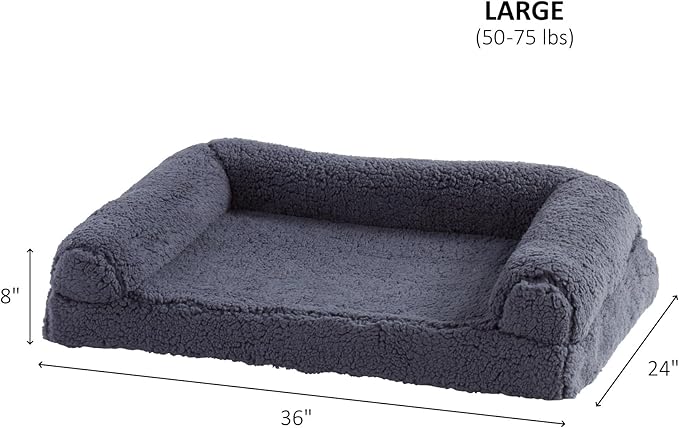 Molly Cozy Sherpa Sofa Style Dog Bed with Removable Cover (36" x 24") -