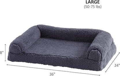 Molly Cozy Sherpa Sofa Style Dog Bed with Removable Cover (36" x 24") -