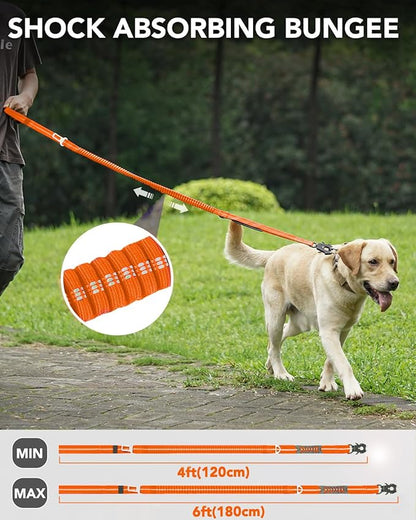 Joytale Tactical Dog Leash Heavy Duty 4-6FT Shock 2 Padded