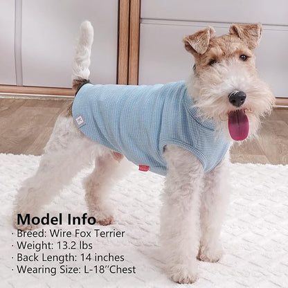 KYEESE 2Pack Dog Shirts Waffle for Small Dogs Stretchy Dog T-Shirts Lightweight Dog Tank Top Sleeveless Dog Vest Breathable Cat Shirt