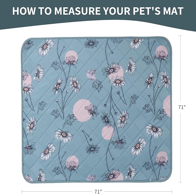 IEUUMLER Washable Pee Pads for Dogs Extra Large 71" x 71" 1 Pack EU007 (Green 71"X71"-1pcs)