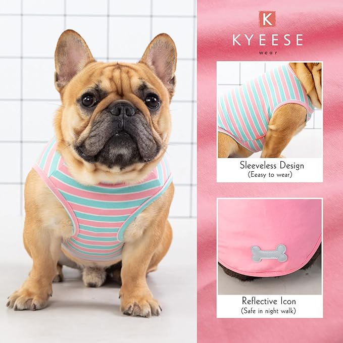 KYEESE 2 Pack Dogs Shirts Soft Cotton Striped