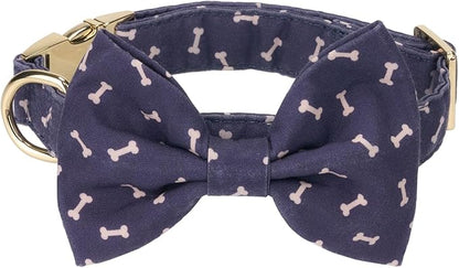 Adjustable Pet Bow Tie and Dog Collar for Small Medium Large Dogs