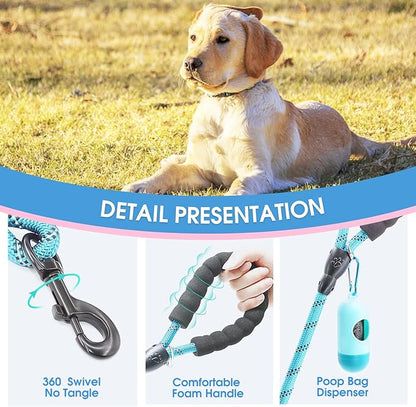 BAAPET 2/4/5/6 FT Dog Leash with Comfortable Padded Handle and Highly Reflective Threads for Small Medium and Large Dogs (6FT-1/2''