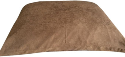 DIY Luxurious Brown Microsuede Fabric Cover for Pet Bed or Pillow + Internal Half Waterproof Half Water Resistant Case for Small to Medium Dogs - Covers ONLY Flat Style (36''x29'')