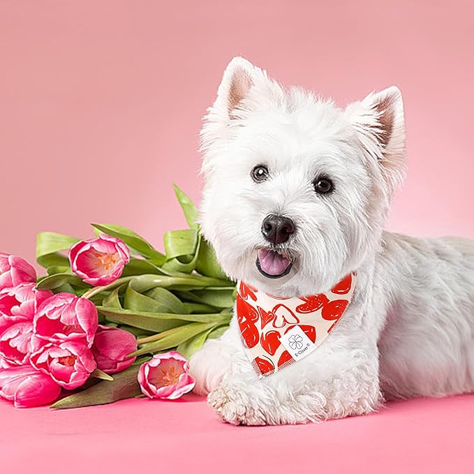 E-Clover Mothers Day Dog Bandana & Matching Scrunchie-Heart