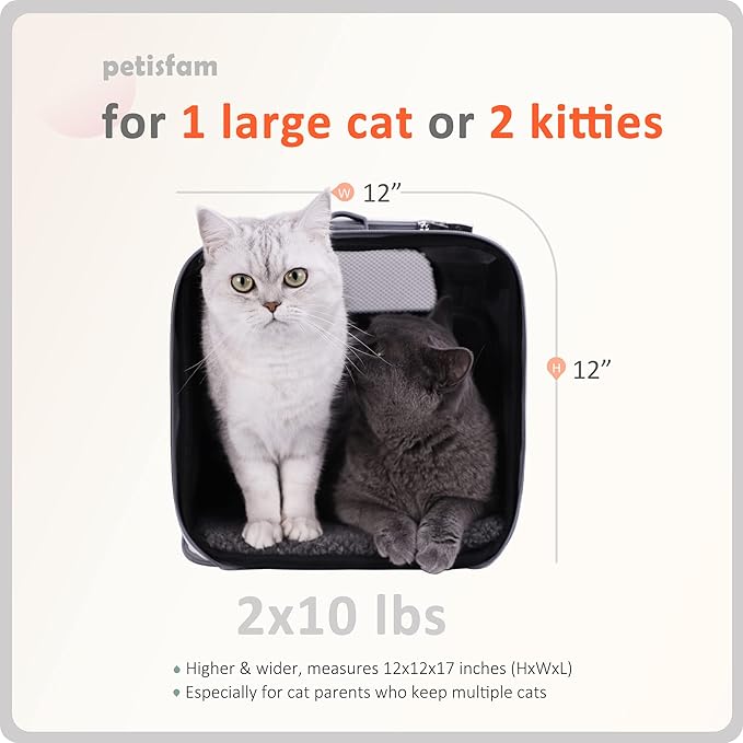 petisfam Soft Large Cat Carrier with Privacy Zipped Flaps for Sensitive and Nervous Cats