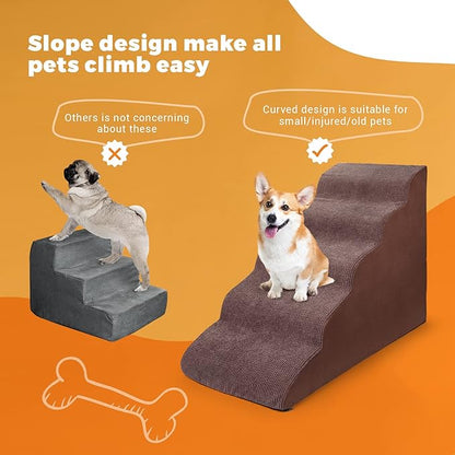 Foam 5 Tier Dog Steps&Stairs for High Beds 25 inches High