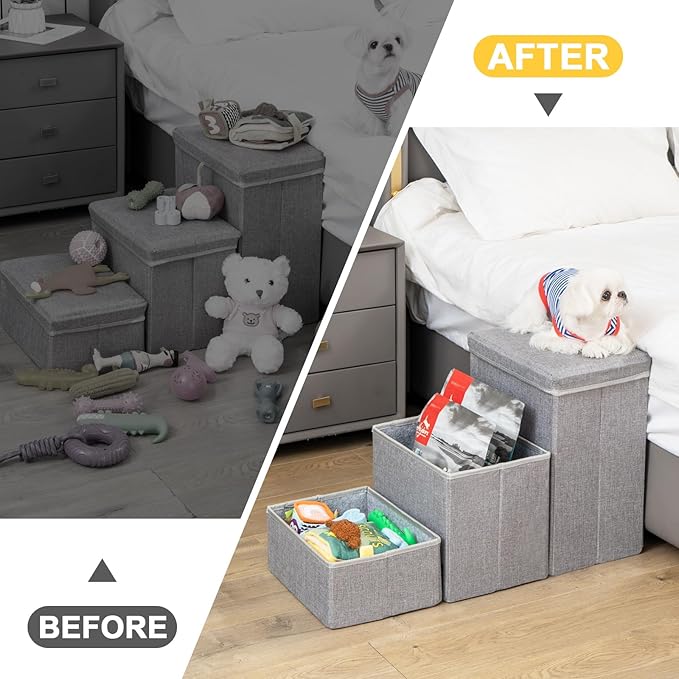 Uross Dog Stairs with Storage 3-Steps