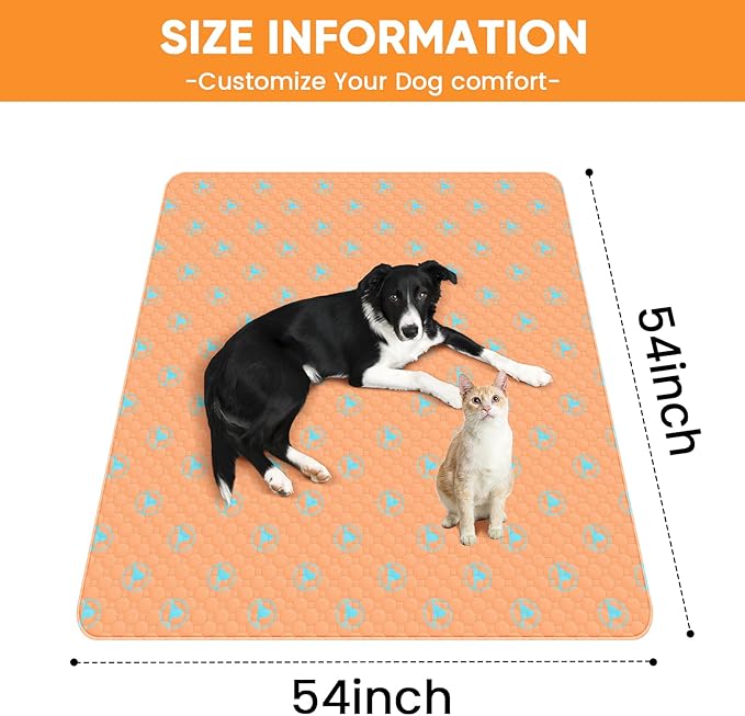 PJYucien Reusable Pee Pads for Dogs ,55" x 55" Washable 24'' Width 8 Panels