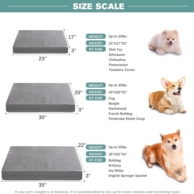 Vonabem Waterproof Dog Bed Medium Small Size Dog 30 inch, 29"x18", Gray