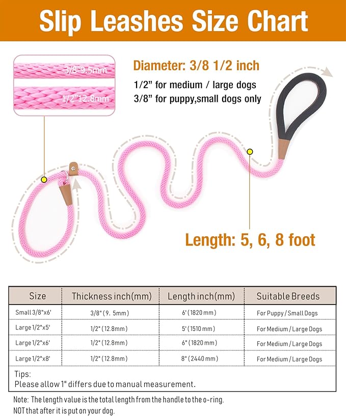 lynxking 5 FT Dog Leash Slip Lead 2