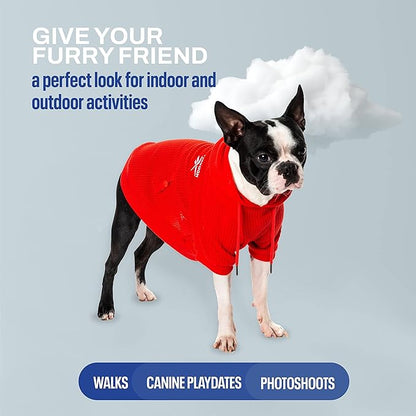 Reebok Dog Hoodie – Fleece Dog Sweater with Leash Hole