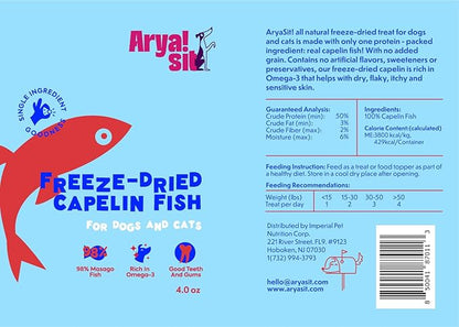 Freeze-Dried Single Ingredient Dog Treats (Capelin Fish)