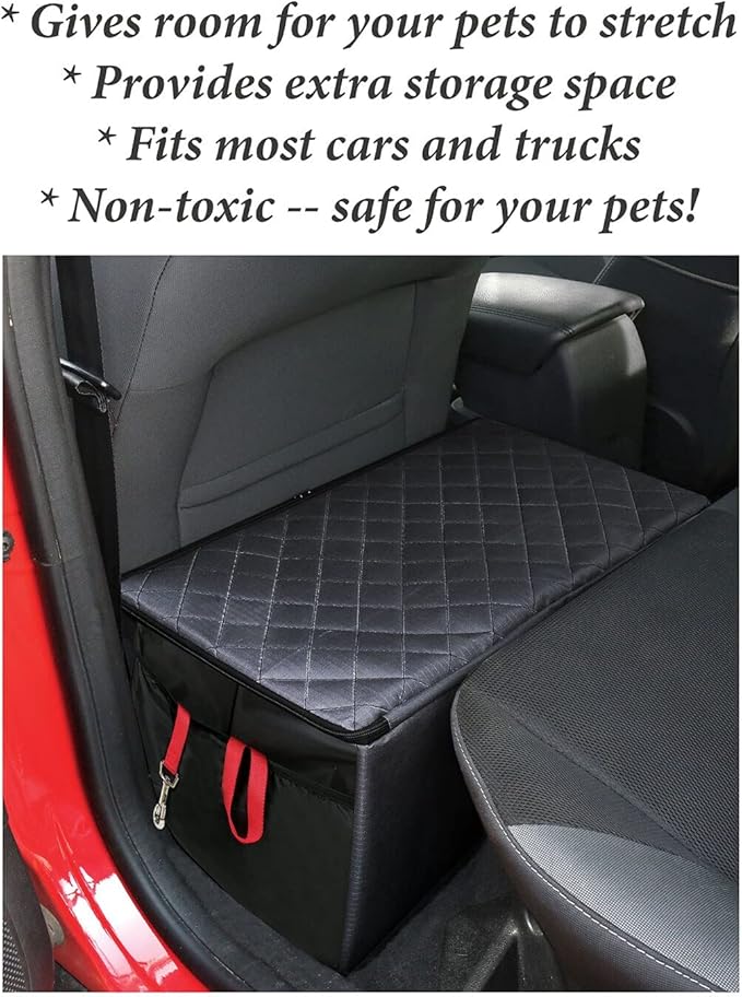 HOME DISTRICT PET Rear Car Seat Gap Filler Back Seat Extender for Dogs with Storage 100 Pounds