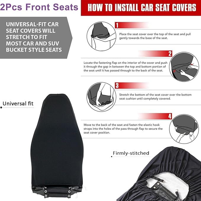 Mushroom Print Car Seat Covers for Front Seat Only Washable and Breathable Bucket Seat Covers for Women Men for Most Car Interior Covers Sedan Truck SUV Van