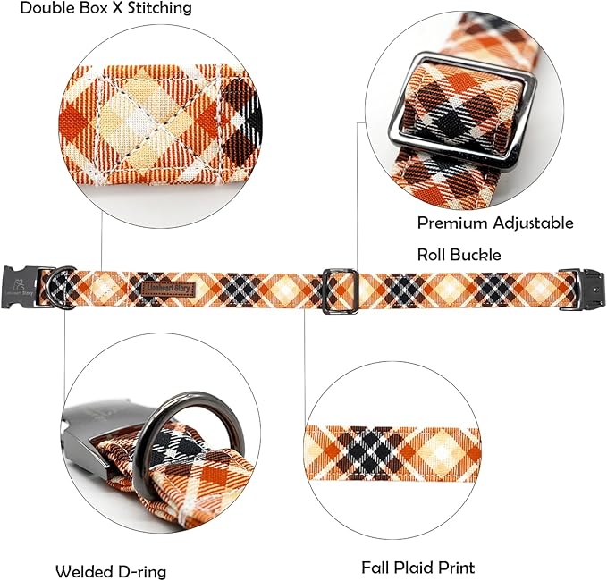 Lionheart glory Plaid Dog Collars Fall Halloween Dog