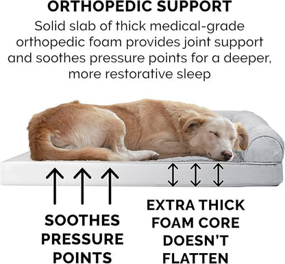 Furhaven Orthopedic Dog Bed for Large Dogs w/ Removable Bolsters & Washable Cover 125 lbs