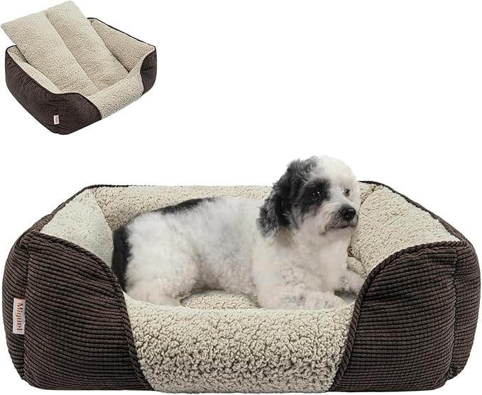 Miguel Washable Dog Bed with Removable Cushion for Medium Small Dogs 25 Inch