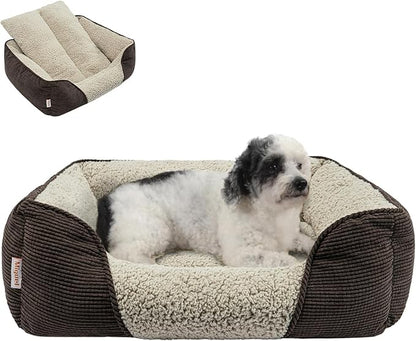 Miguel Washable Dog Bed with Removable Cushion for Medium Small Dogs 25 Inch