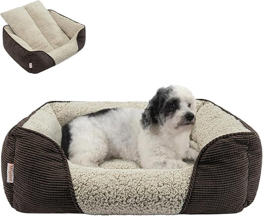Miguel Washable Dog Bed with Removable Cushion for Medium Small Dogs 25 Inch