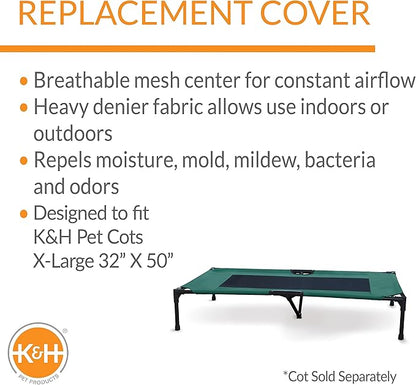 K&H Pet Products Elevated Cooling Outdoor Dog Bed 50 X 32 Inches