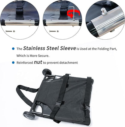 Max Loading 250lbs Large Dog Stretcher with Noiseless Wheels 45x22 Inch