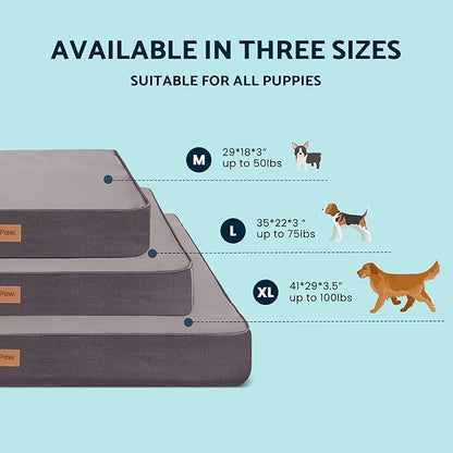 Washable Cooling Pet Bed for Small (29" x 18", Up 50LBs)