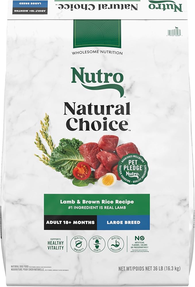 Nutro Natural Choice Adult Large Breed Dry Dog Food, Lamb and Brown Rice Recipe, 36 lb. Bag