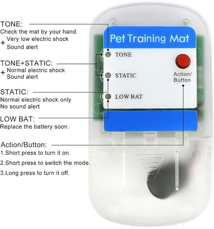 Electric Mat for Dogs Pet Training Shock Mat Pad for Dogs Cats Furniture Protector 60 x 12 Inch