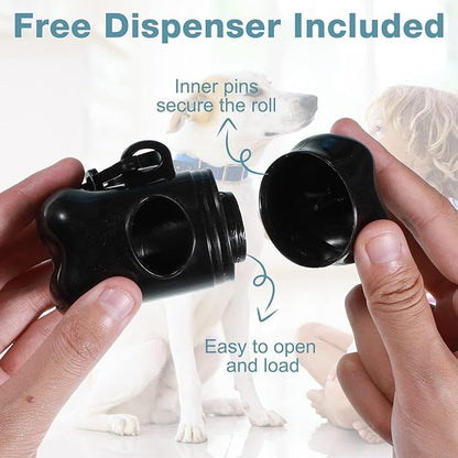 3000 Count Dog Poop Bags Pet Waste Bags for Poop with 3 Dog Poop Bag Dispenser Doggie Poop Bags for Home Outdoor Puppy Walking and Travel 12 x 8.6 Inch