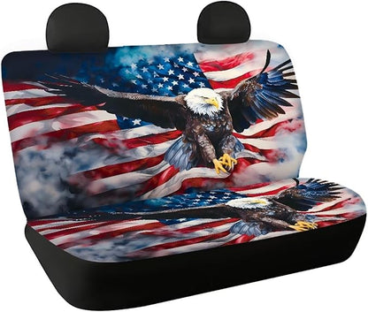 AFPANQZ American Flag Eagle Car Rear Seat Cover