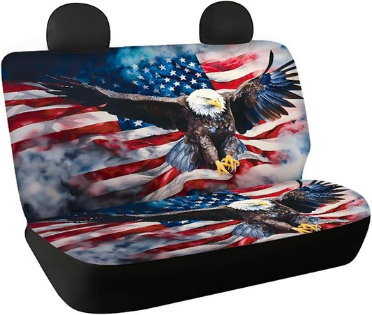 AFPANQZ American Flag Eagle Car Rear Seat Cover